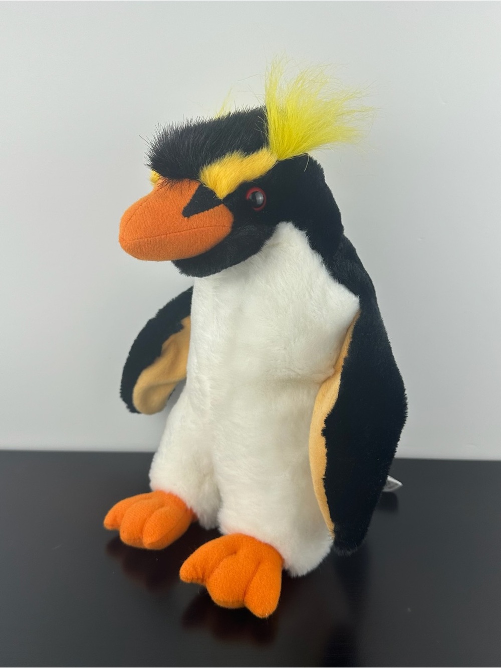 Fiesta Rare Crested Penguin 10” White Orange Yellow Black Rockhopper Plush
